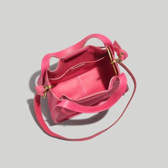 NWT Madewell The Sydney Leather Crossbody Bag Rosy Hibiscus Pink 🌺 - Picture 3 of 12
